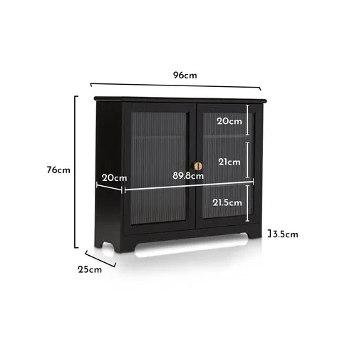 Lue Black Narrow Sideboard - Laura James