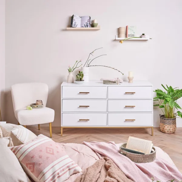 Marie 6 Drawer Chest of Drawers - White