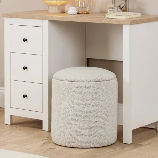 Outlet - Abigail Storage Pouffe/Footstool - Dove Grey