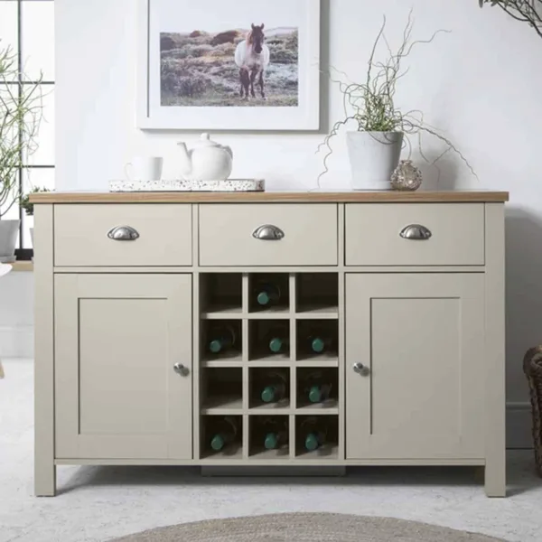 Outlet - Bampton Grey Sideboard With Wine Rack