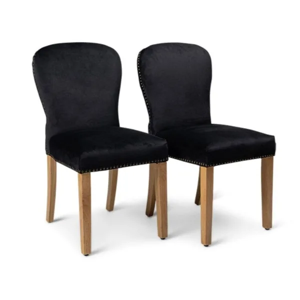 Outlet - Edward Dining Chairs - Set of 2 - Black & Light Wood