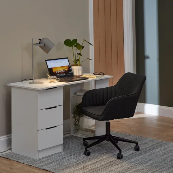 Outlet - Essie 3 Drawer Desk - White