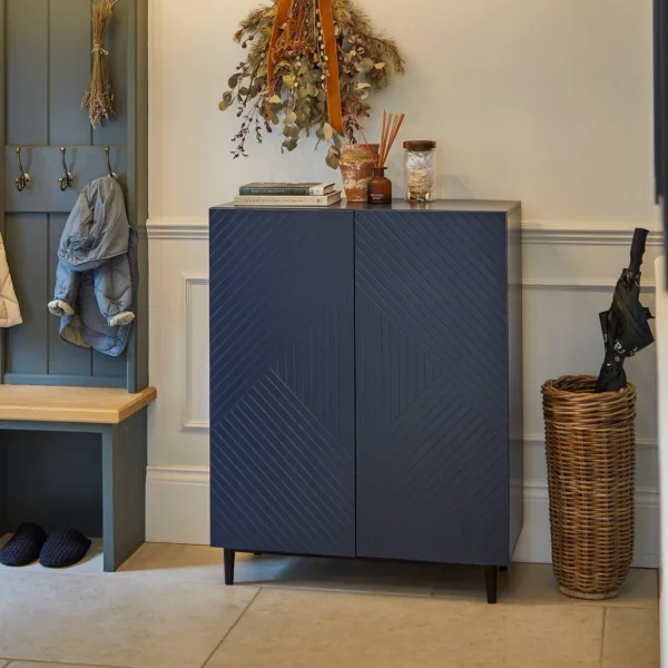 Outlet - Jack Small Shoe Cabinet - Geometric - Blue