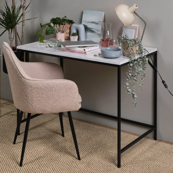 Outlet - Jay Desk - Marble Effect & Black