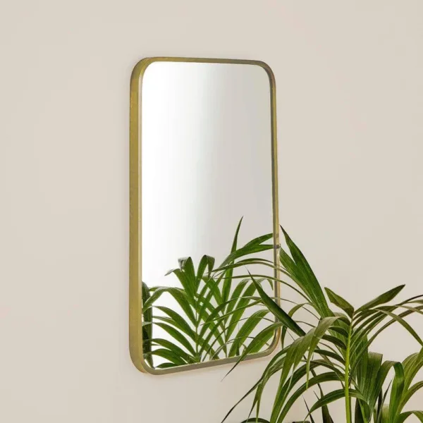 Outlet - Lyndon 60x40Cm Metal Rectangular Mirror - Gold