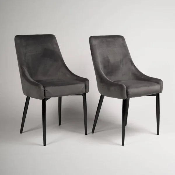 Outlet - Maeve Dining Chairs - Set of 2 - Grey & Black