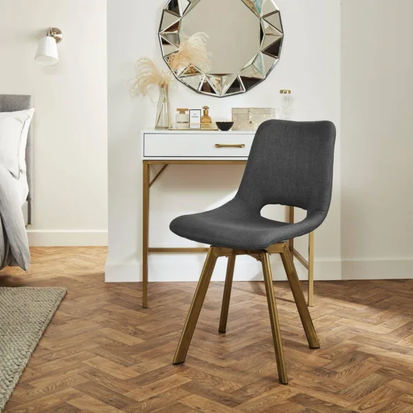 Outlet - Margot Office Chair Grey & Brass