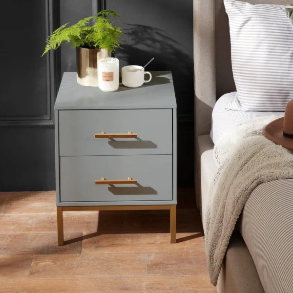 Outlet - Marie Bedside Table - Grey
