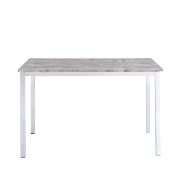 Outlet - Milo Concrete Effect Dining Table - 4 Seater - With Chrome Legs