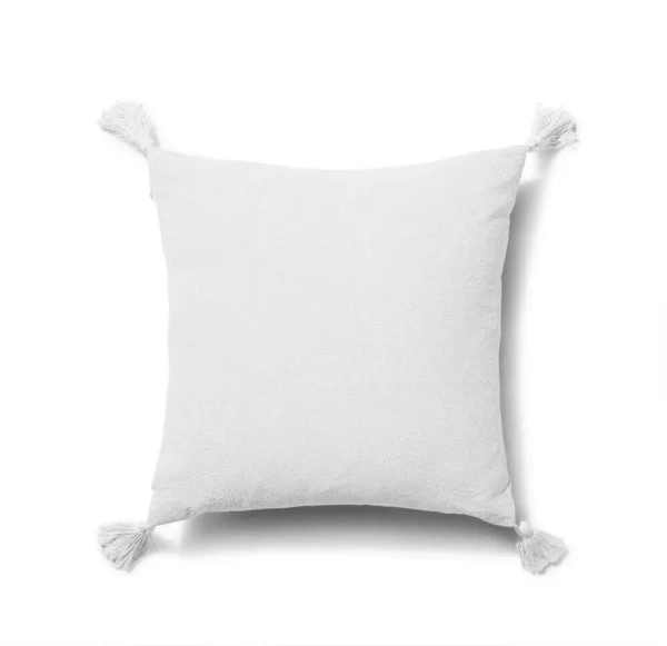Outlet - Otura 45x45cm Tasselled Cushion Cover, Ivory White
