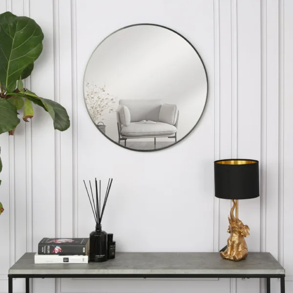 Outlet - Pandora Round Mirror - Small - Black
