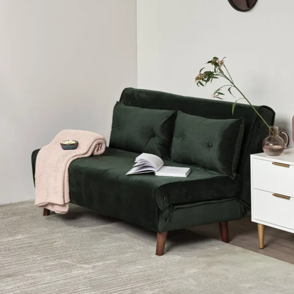 Outlet - Una Double Sofa Bed - Emerald Green - Sprung Construction