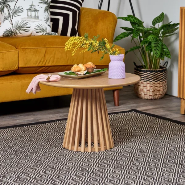 Outlet - Willow Slatted Wood Coffee Table - Pale Oak