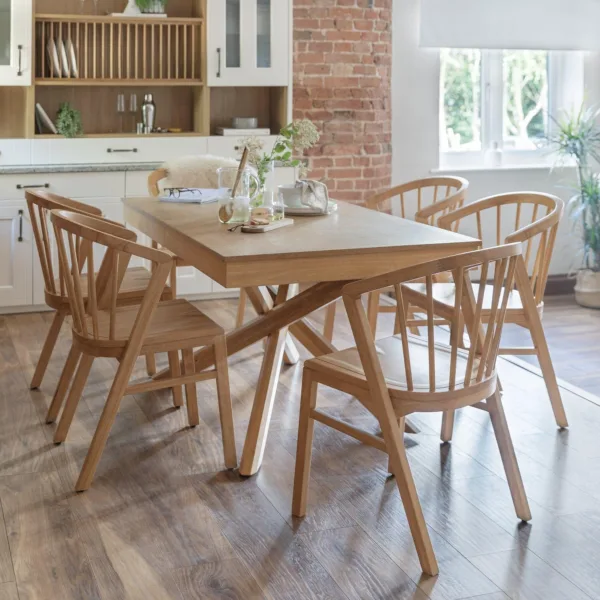 Outlet - Wooden Spindle Dining Chairs Set of 2 - Pale Oak