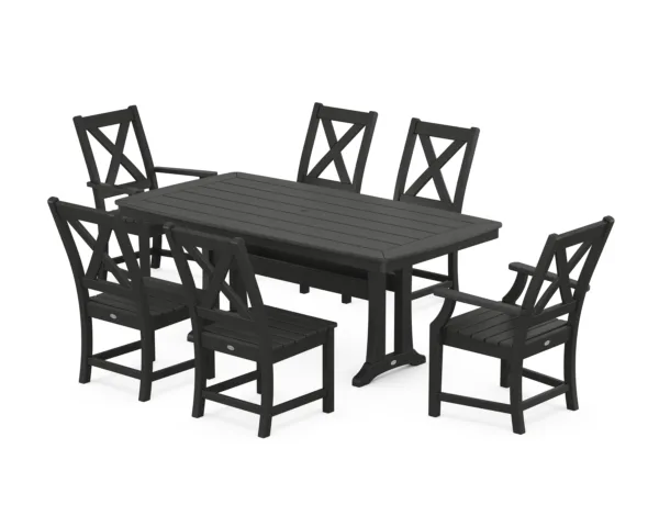 POLYWOOD Braxton 7-Piece Dining Set with Trestle Legs