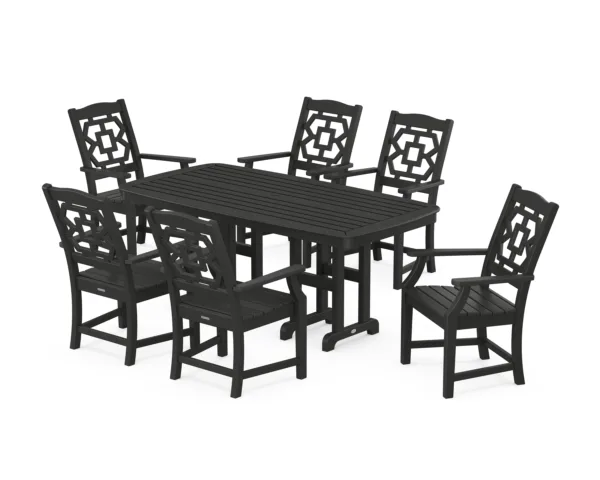 Martha Stewart by POLYWOOD Chinoiserie Arm Chair 7-Piece Dining Set
