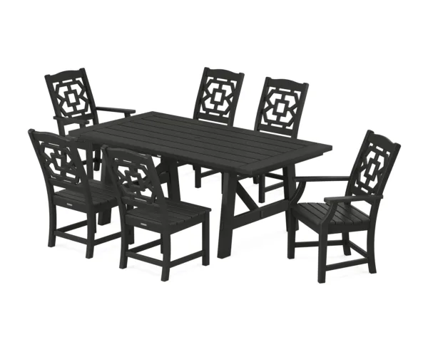 Martha Stewart by POLYWOOD Chinoiserie 7-Piece Rustic Farmhouse Dining Set