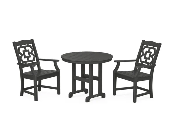 Martha Stewart by POLYWOOD Chinoiserie 3-Piece Farmhouse Dining Set