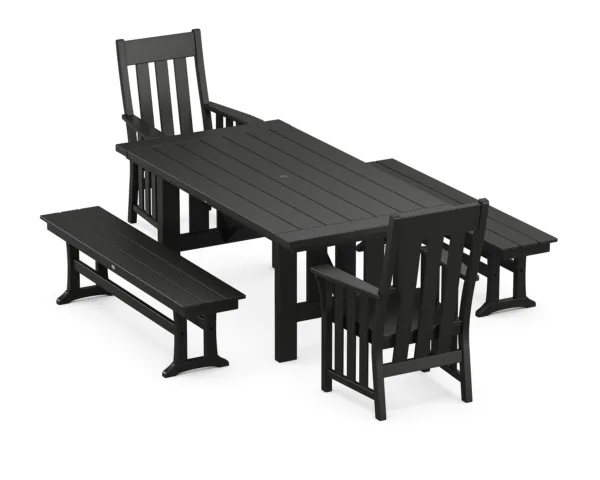 Martha Stewart by POLYWOOD Acadia 5-Piece Dining Set with Benches