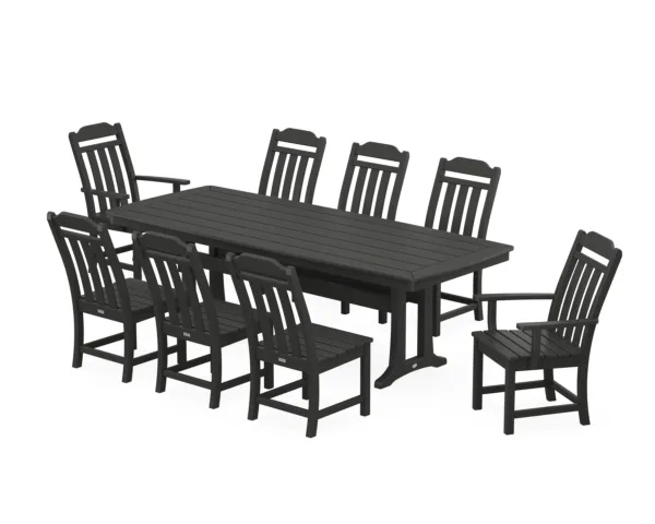 Polywood Country Living 9-Piece Dining Set with Trestle Legs