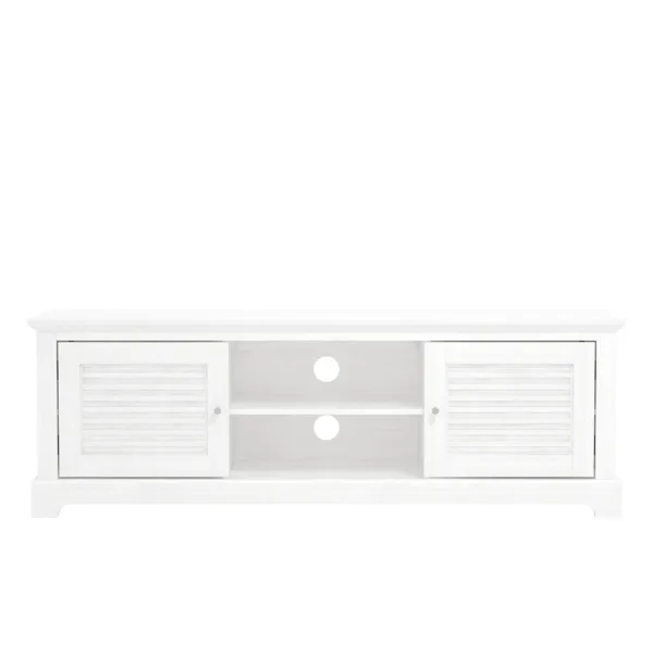 Salcombe TV Unit White 6 Shelves 2 Doors