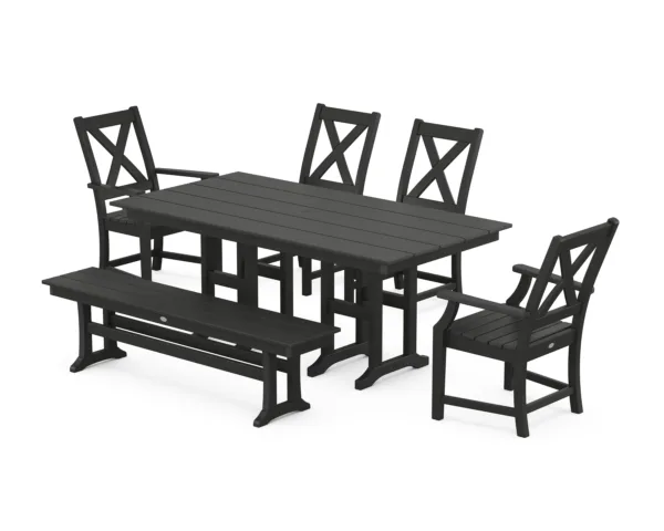 POLYWOOD Braxton 6-Piece Farmhouse Dining Set
