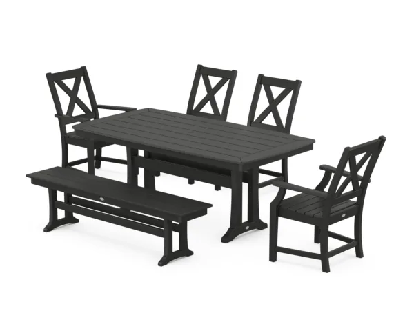 POLYWOOD Braxton 6-Piece Dining Set with Trestle Legs