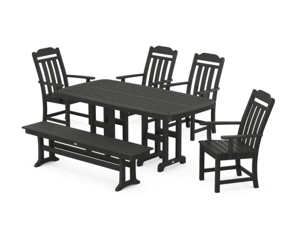 Polywood Country Living 6-Piece Dining Set with Bench