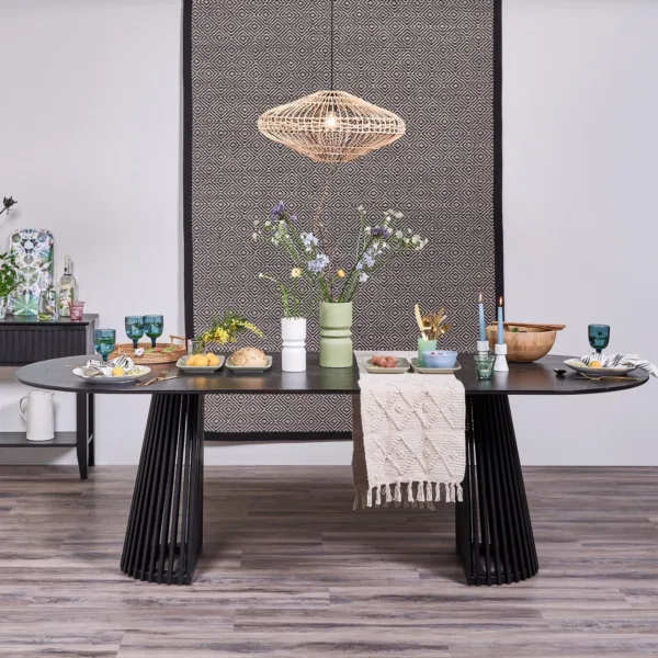 Willow Stained Black Oval Dining Table
