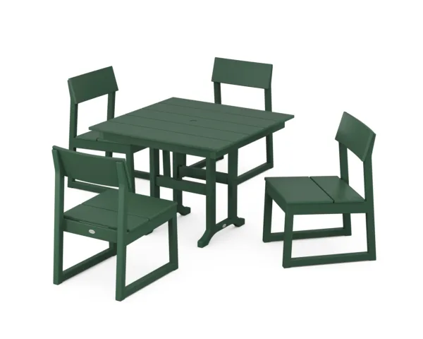 POLYWOOD EDGE Side Chair 5-Piece Farmhouse Dining Set