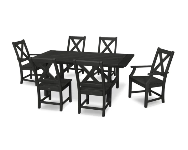 POLYWOOD Braxton 7-Piece Rustic Farmhouse Dining Set